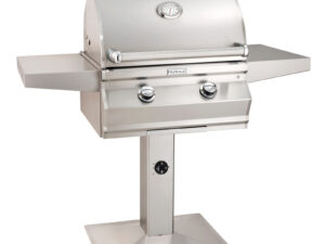 Choice C430s Patio Post Mount Grill with Analog Thermometer and 1-Hour Timer on Post (24" grill)