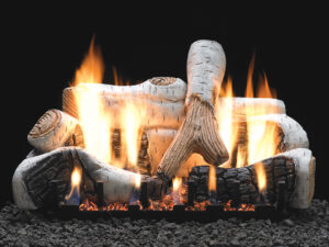 Birch Ceramic Log Set, 4-pc., 18-in., Ceramic Fiber