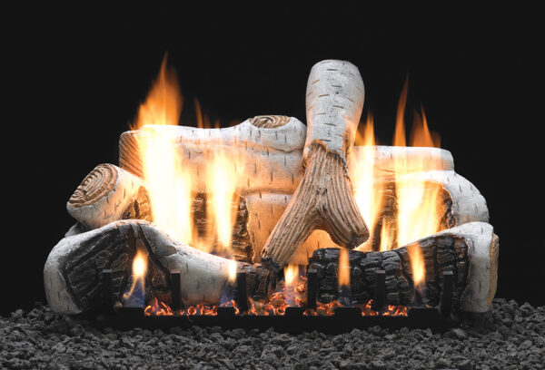 Birch Ceramic Log Set, 4-pc., 18-in., Ceramic Fiber