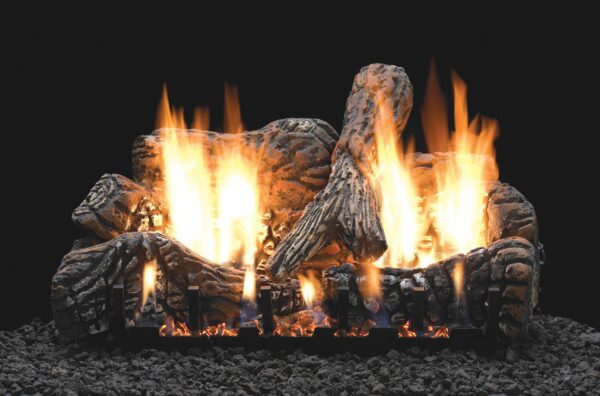 Charred Oak Log Set, 4-pc., 24-in., Ceramic Fiber