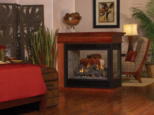 Tahoe Clean-Face Peninsula / See-Thru Direct-Vent Linear Fireplaces